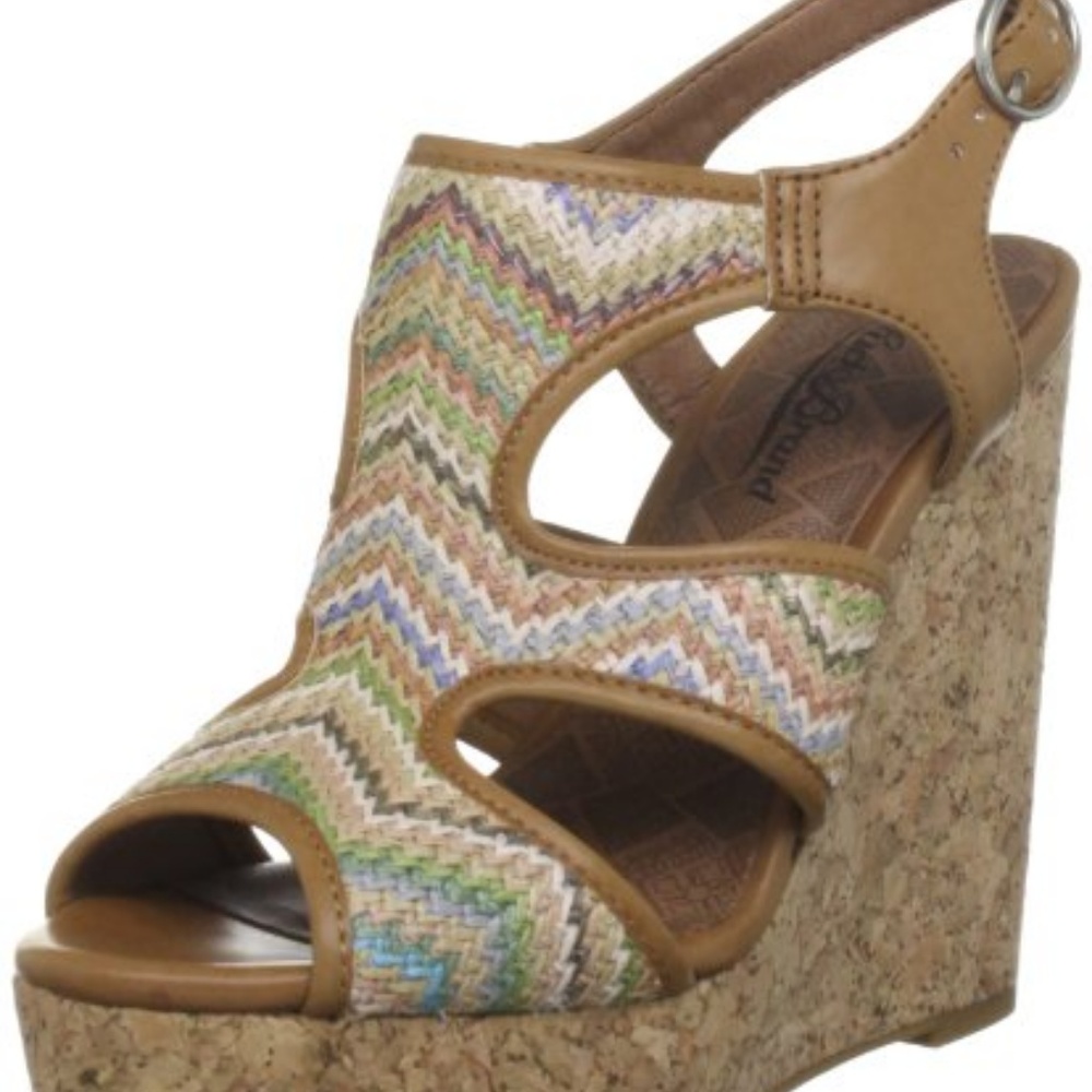 Lucky Brand Riedel Pastel Multi Camel Wedge